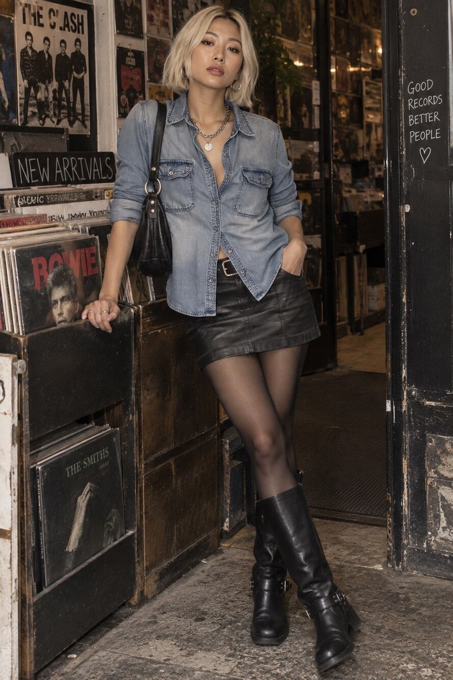 Mango Faded Denim Shirt 90s Model Off Duty XXS